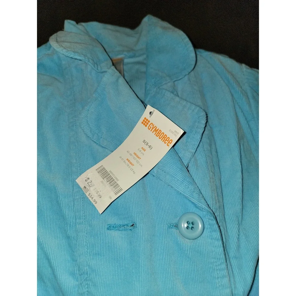 Gymboree outlet full of glee blue‎ jacket fall size small 5 6 nwt